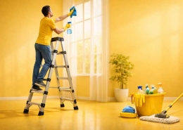 نردبان برای نظافت