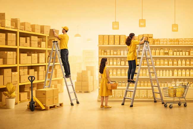 کاربرد-نردبان-در-فروشگاه‌ها-و-انبارها